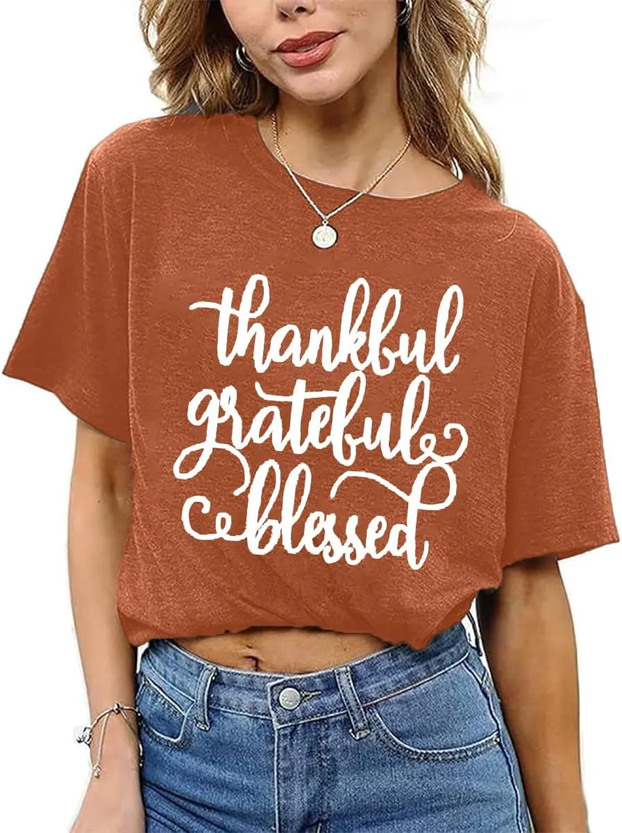 Mama Shirts for Women Thanksgiving Shirts Cute Mama Letter Graphic Tee Shirts Summer Casual Tops