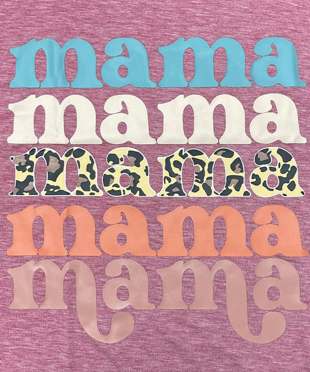 Mama Shirts for Women Thanksgiving Shirts Cute Mama Letter Graphic Tee Shirts Summer Casual Tops
