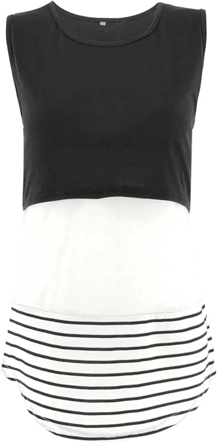 Maternity Nursing Top Patchwork Pregnant Shirts Comfy Soft Breastfeeding Blouse Casual Vest Comfy Pregnancy Pullover