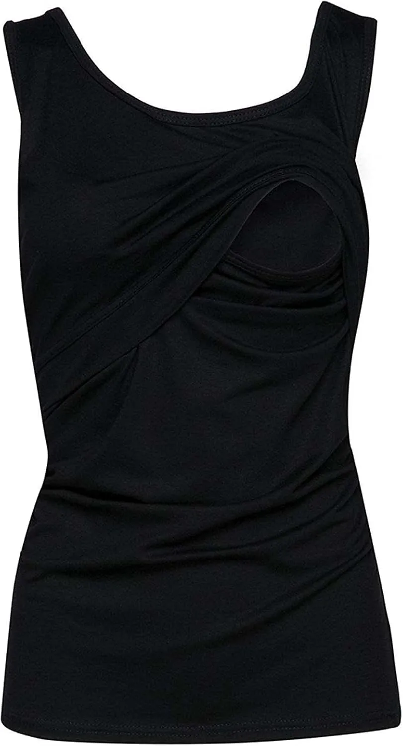 Maternity Nursing Top Solid Pregnant T-Shirts Comfy Soft Breastfeeding Blouse Comfy Vest Casual Pregnancy Pullover