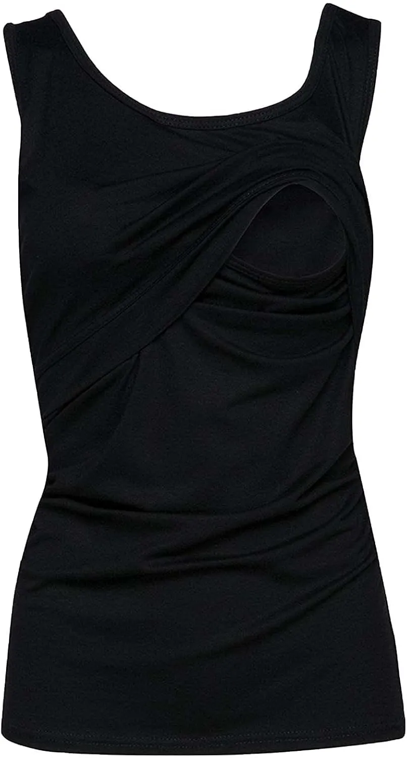 Maternity Nursing Top Solid Pregnant T-Shirts Comfy Soft Breastfeeding Blouse Comfy Vest Casual Pregnancy Pullover
