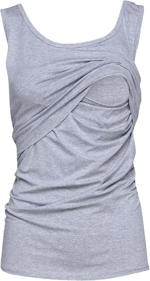 Maternity Nursing Top Solid Pregnant T-Shirts Comfy Soft Breastfeeding Blouse Comfy Vest Casual Pregnancy Pullover