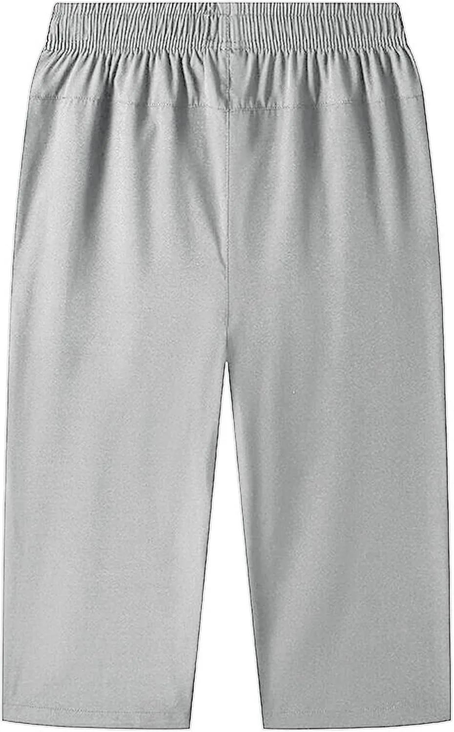Men Big and Tall Capri Pants 3/4 Below Knee Long Shorts Elastic Waist Jogging Gym Beach Cropped Pants with Pockets