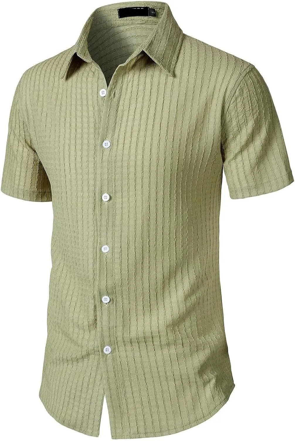Men's Button Down Shirts Short Sleeve Casual Dress Shirts Summer Solid Beach Vacation Shirts 2025 Summer