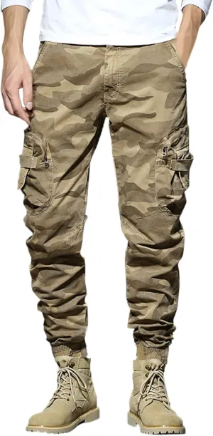 Mens Cargo Work Pants Men's Camouflage Flex Ripstop Tactical Pants Lightweight Hiking Casual Cargo Pants Multi Pockets