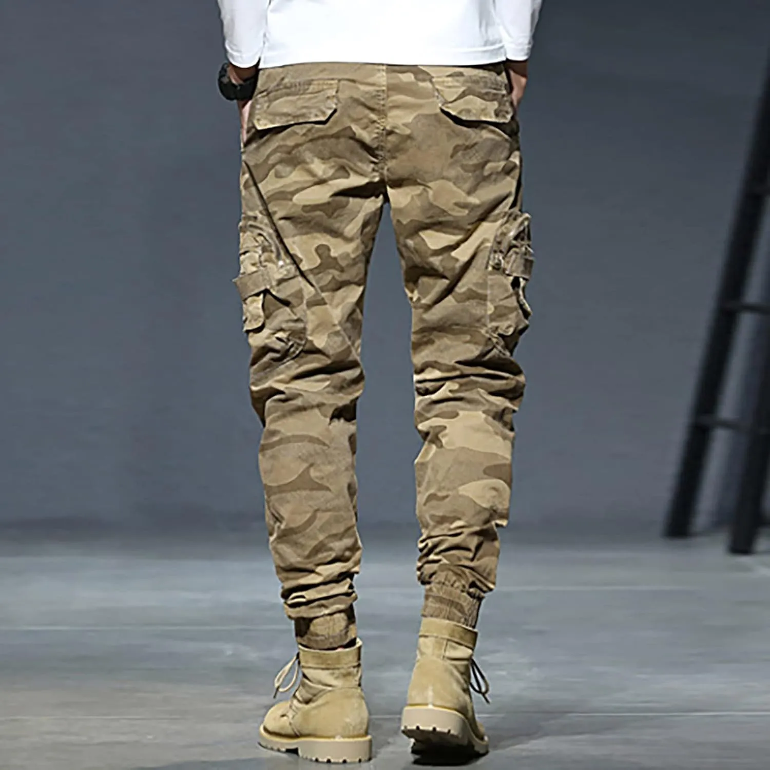Mens Cargo Work Pants Men's Camouflage Flex Ripstop Tactical Pants Lightweight Hiking Casual Cargo Pants Multi Pockets
