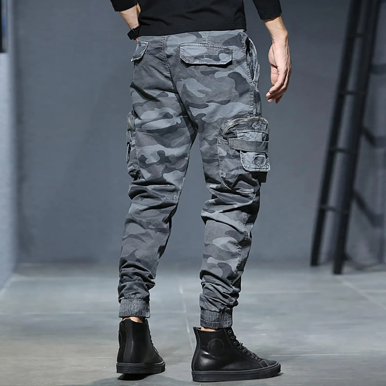 Mens Cargo Work Pants Men's Camouflage Flex Ripstop Tactical Pants Lightweight Hiking Casual Cargo Pants Multi Pockets