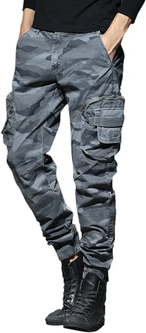 Mens Cargo Work Pants Men's Camouflage Flex Ripstop Tactical Pants Lightweight Hiking Casual Cargo Pants Multi Pockets
