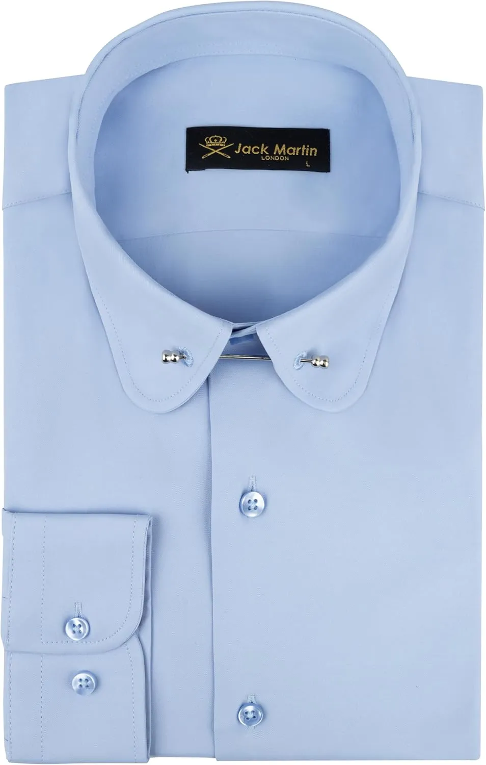 Men's Club Collar Dress Shirt with Pin Collar Bar | Long Sleeve | Button-Up Stylish Formal