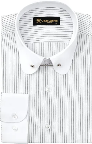 Men's Club Collar Dress Shirt with Pin Collar Bar | Long Sleeve | Button-Up Stylish Formal
