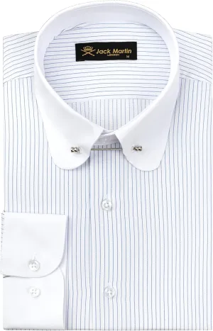 Men's Club Collar Dress Shirt with Pin Collar Bar | Long Sleeve | Button-Up Stylish Formal