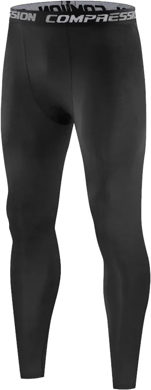 Mens Compression Pants, Leggings Running Tights Workout Base Layer for Basketball Sports Athletic Football Gym