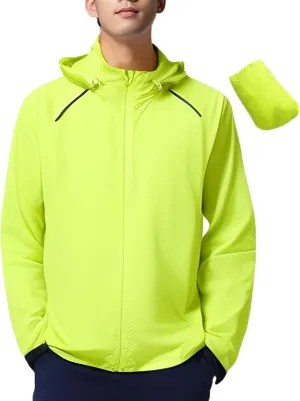 Men's Cycling Jacket,Reflective Packable Breathable Lightweight Hiking