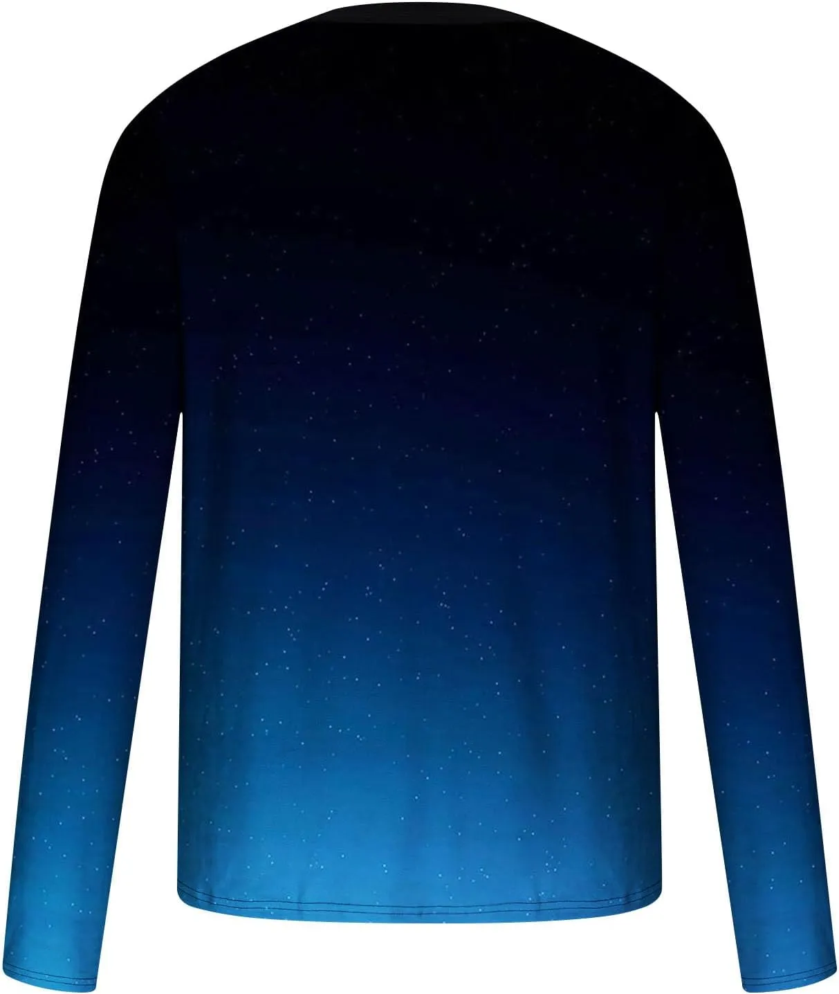 Men's Fashion Gradient Printed Shirts Long Sleeve Round Neck Pullover Athletic Workout Shirts Running Sport Shirts