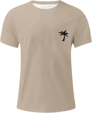 Mens Graphic T-Shirts,Casual Beach Shirts Round Neck Short Sleeve Loose Summer Tops Simple Print Shirts