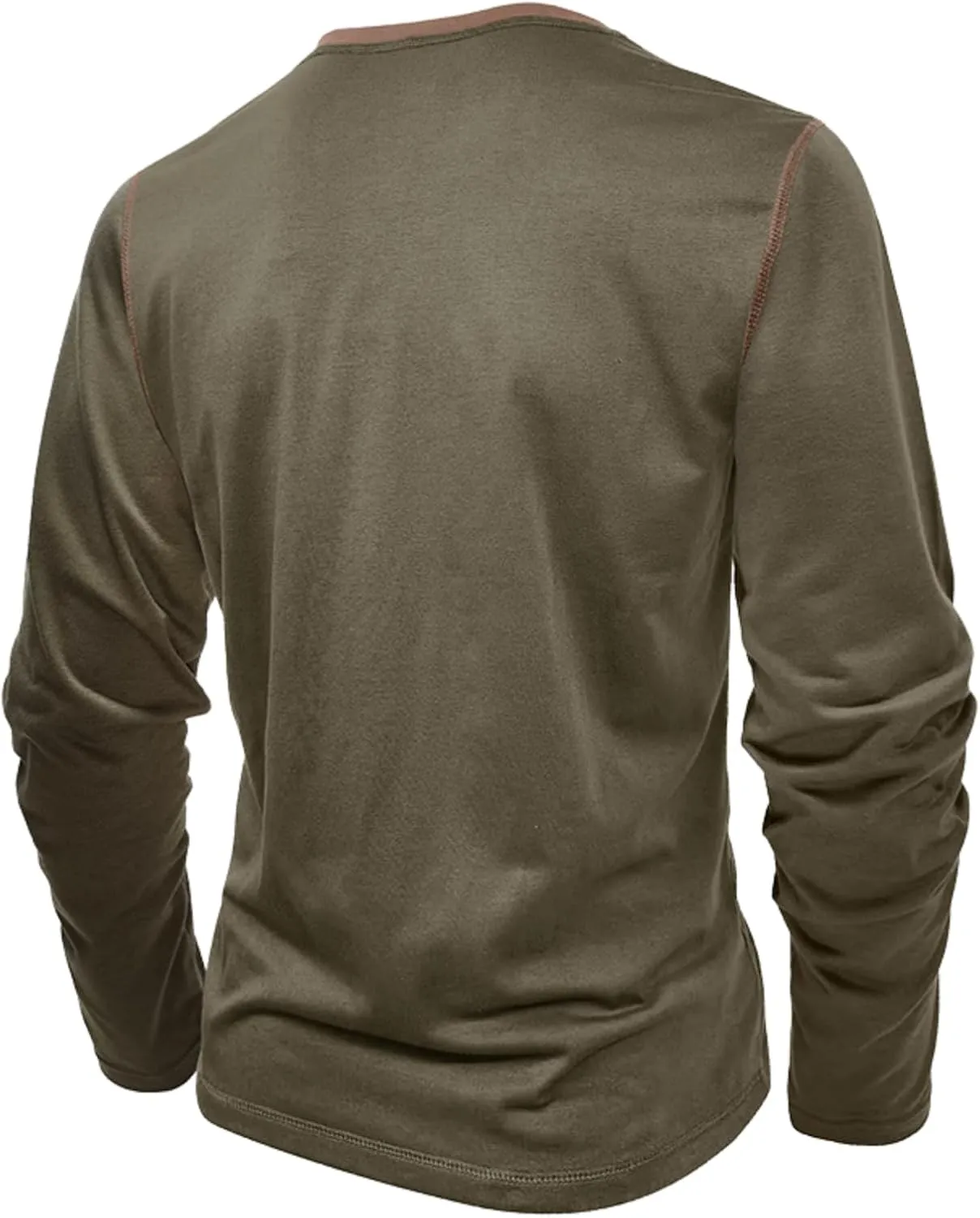 Men's Henley Shirts Classic Casual Basic Tee Shirts Long Sleeve Cotton Button T Shirts
