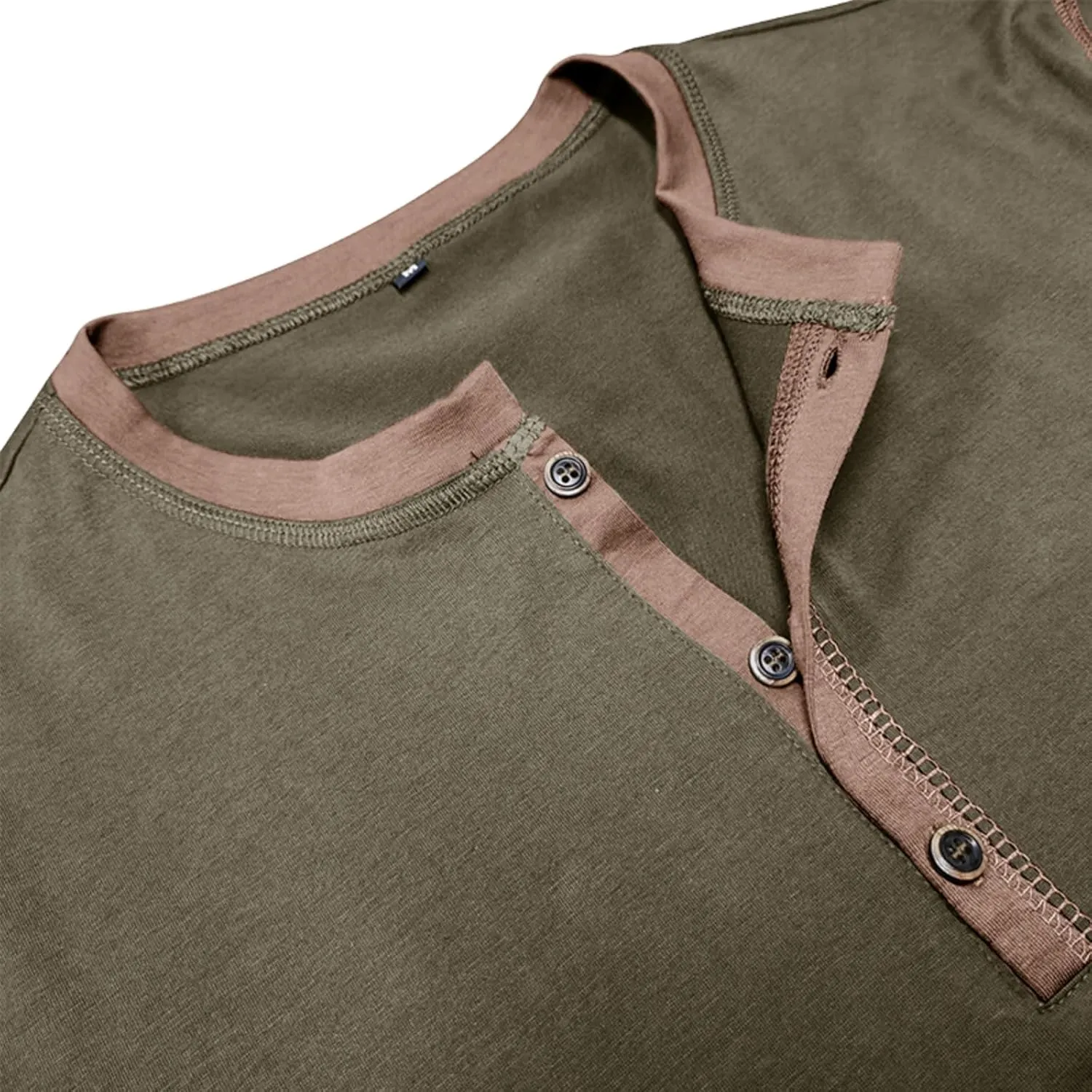 Men's Henley Shirts Classic Casual Basic Tee Shirts Long Sleeve Cotton Button T Shirts