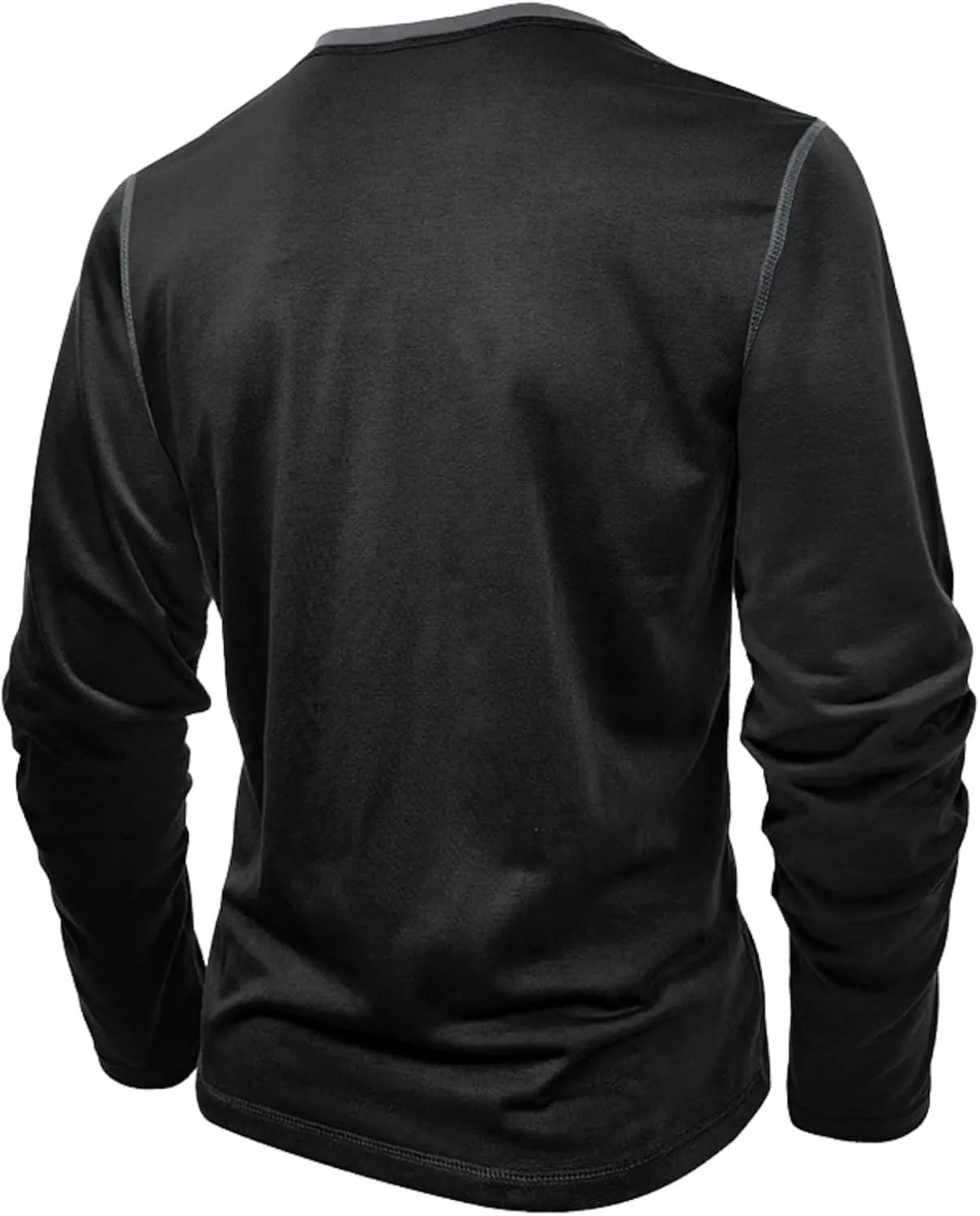 Men's Henley Shirts Classic Casual Basic Tee Shirts Long Sleeve Cotton Button T Shirts