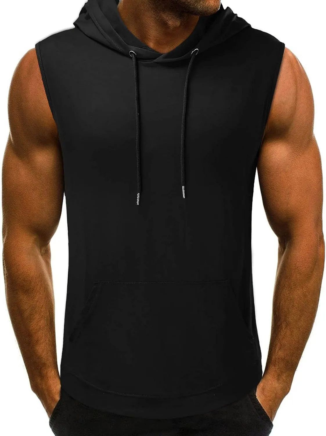 Mens Hoodie Men's Workout Hooded Tank Tops Sports Training Sleeveless Gym Hoodies Bodybuilding Cut Off Muscle Shirts