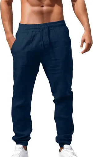Men's Lightweight Jogging Pant Cargo Work Joggers Sports Casual Sweatpant Elastic Waist Sweat Pants