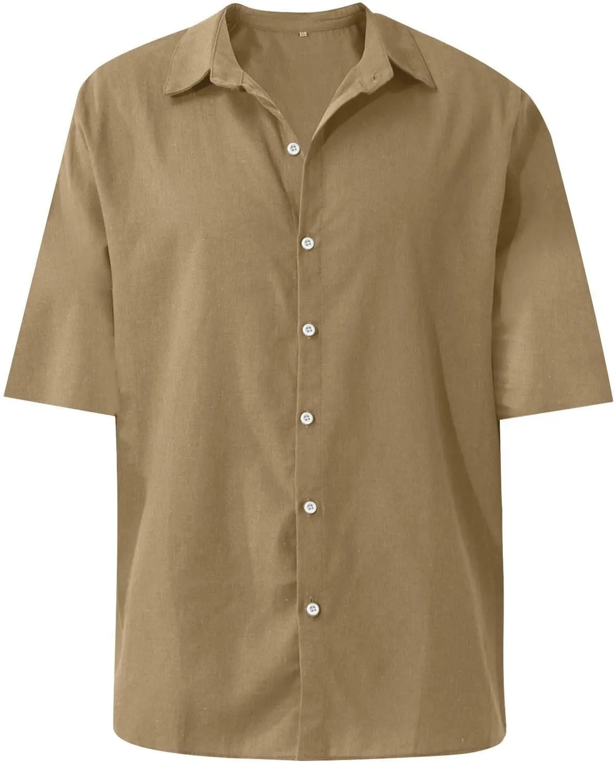 Mens Linen Shirts Casual Short Sleeve Summer Beach Shirts Loose Fit Cotton Linen Shirts Resort Clothings