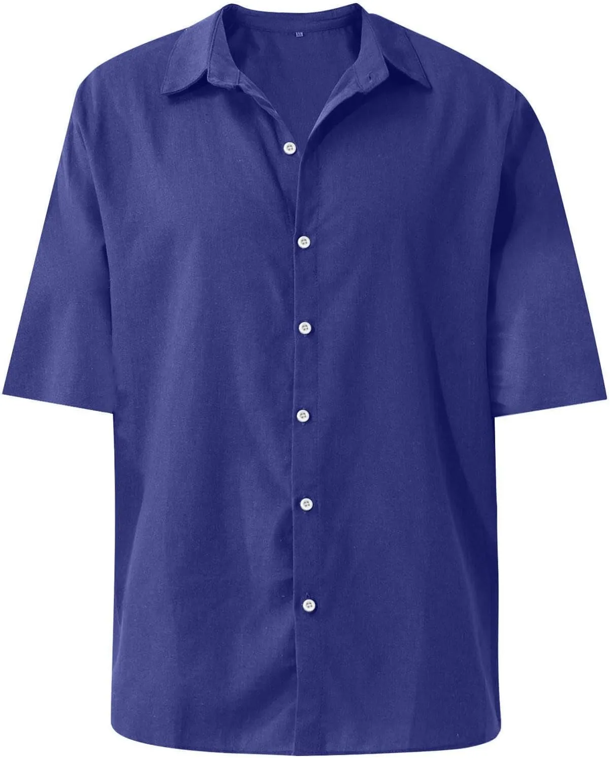 Mens Linen Shirts Casual Short Sleeve Summer Beach Shirts Loose Fit Cotton Linen Shirts Resort Clothings