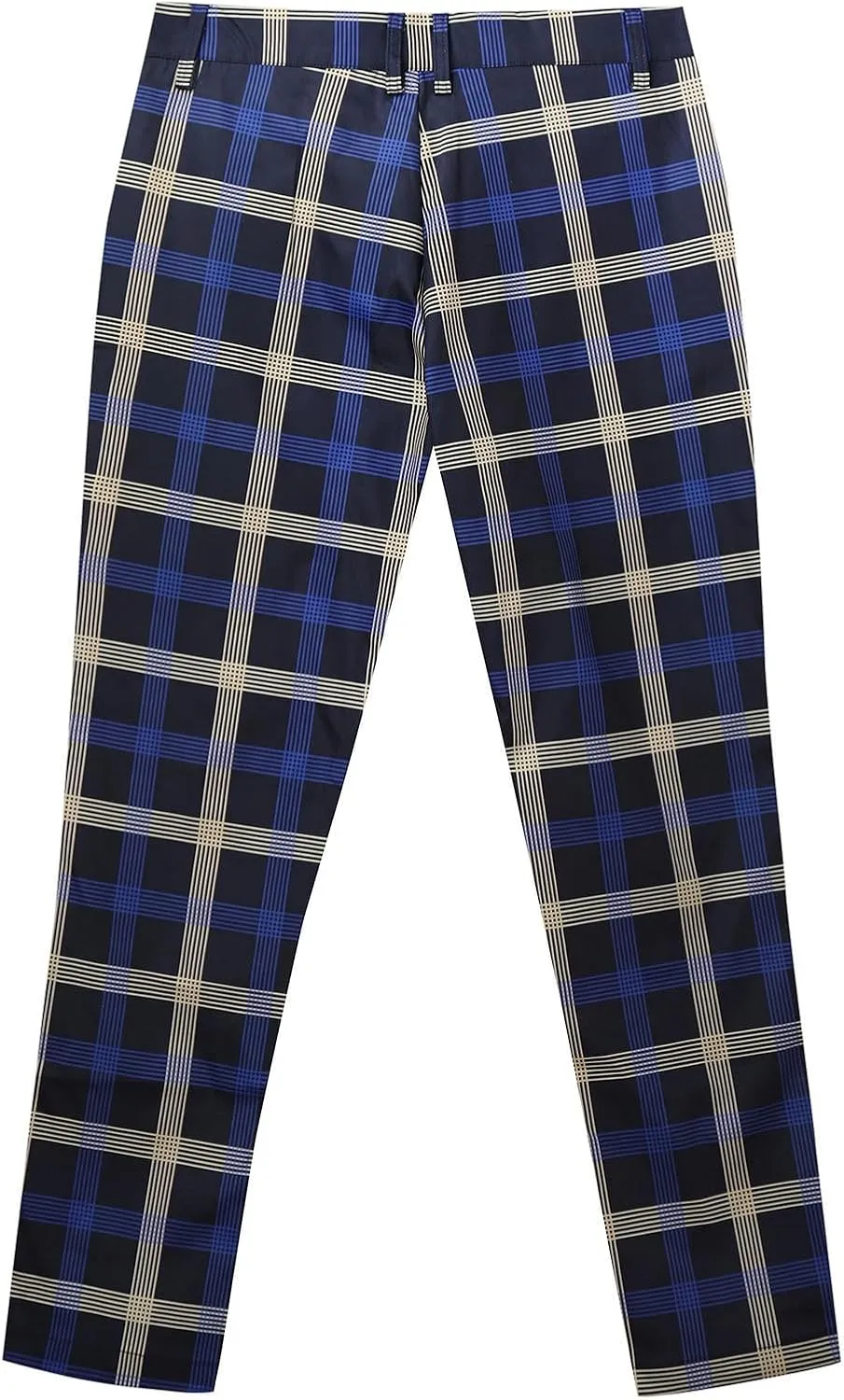 Mens Plaid Pants Skinny Dress Pants Slim Fit Business Slacks Casual Work Pants Comfy Suit Pants Comfy Golf Trousers