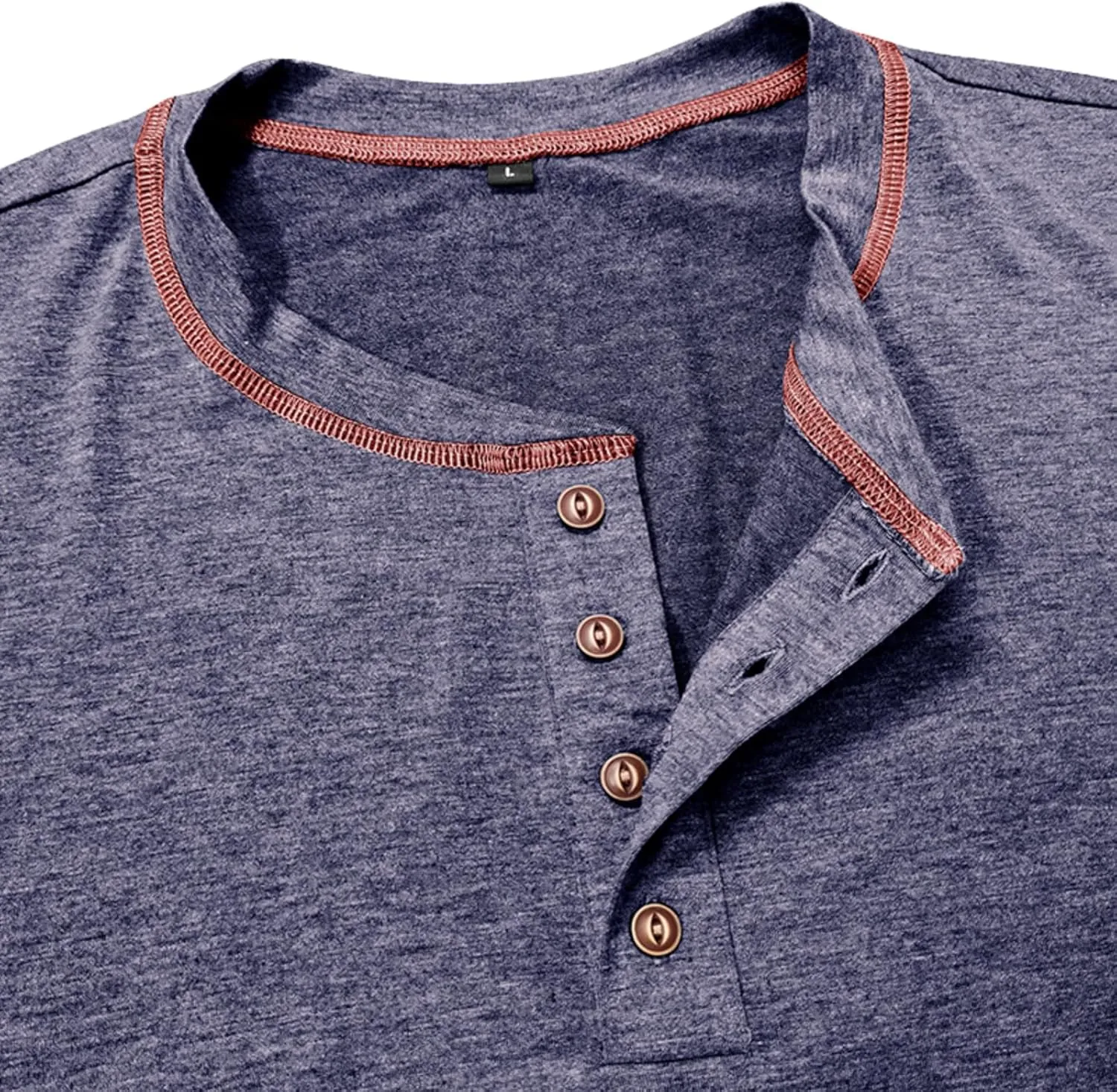 Mens Short Sleeve Shirts Casual Cotton Basic Henley Shirts Summer Lightweight T-Shirts