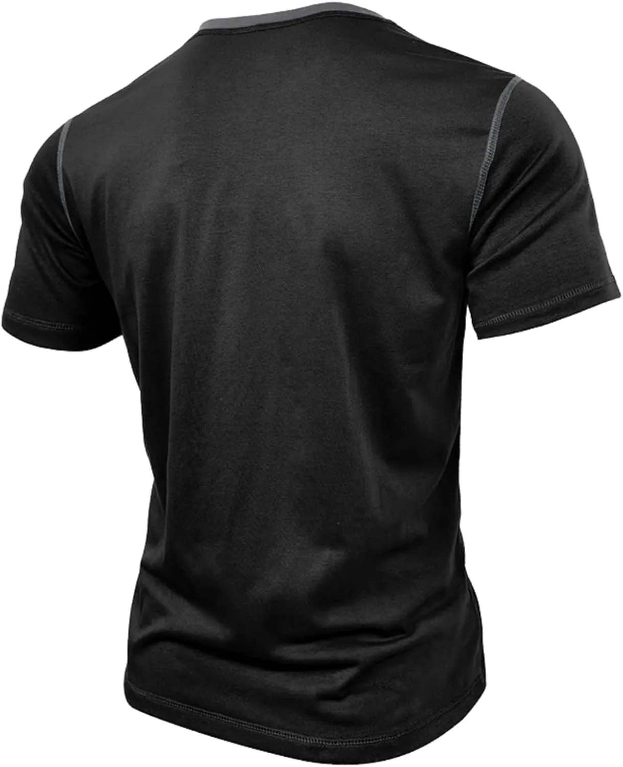 Mens Short Sleeve Shirts Casual Cotton Henley Shirts Slim Fit Summer Classic T-Shirts