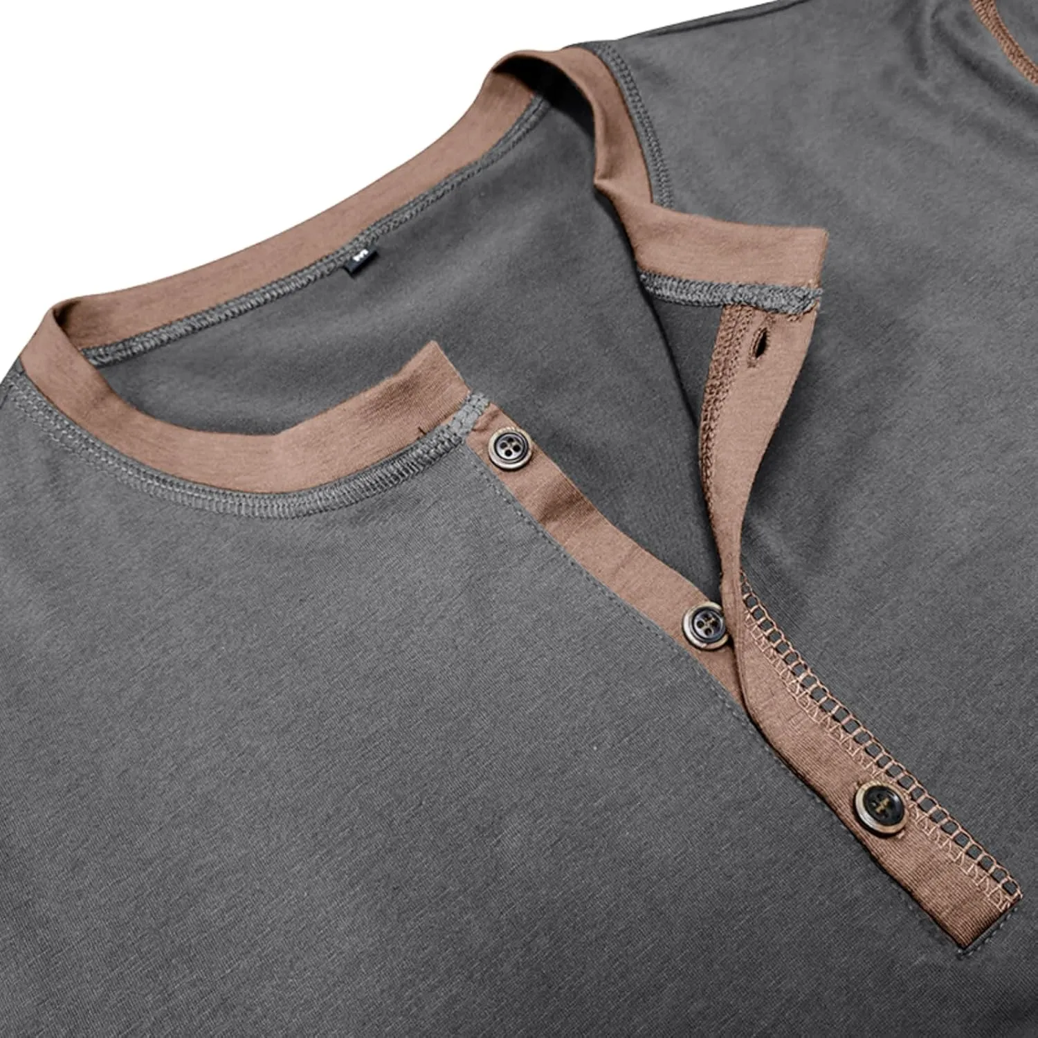Mens Short Sleeve Shirts Casual Cotton Henley Shirts Slim Fit Summer Classic T-Shirts