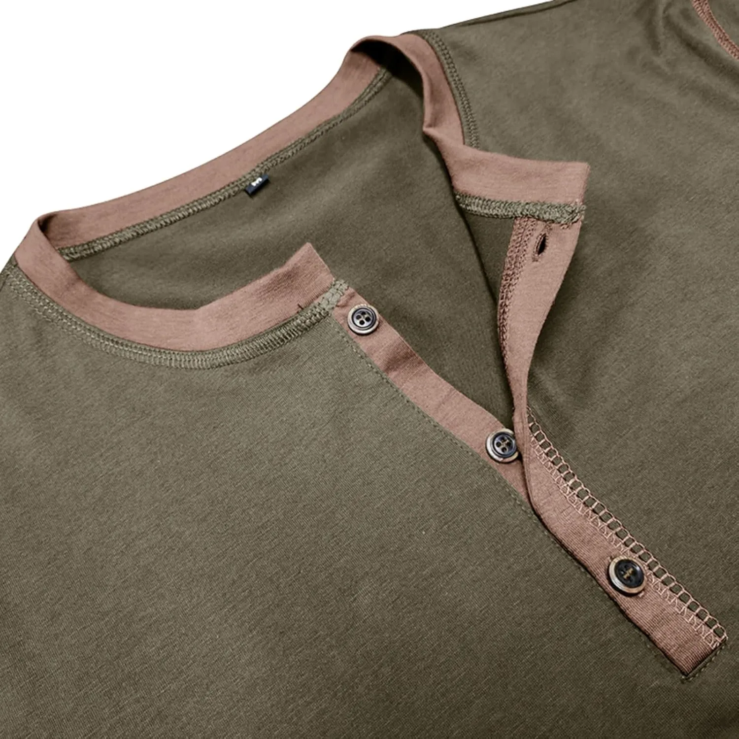 Mens Short Sleeve Shirts Casual Cotton Henley Shirts Slim Fit Summer Classic T-Shirts