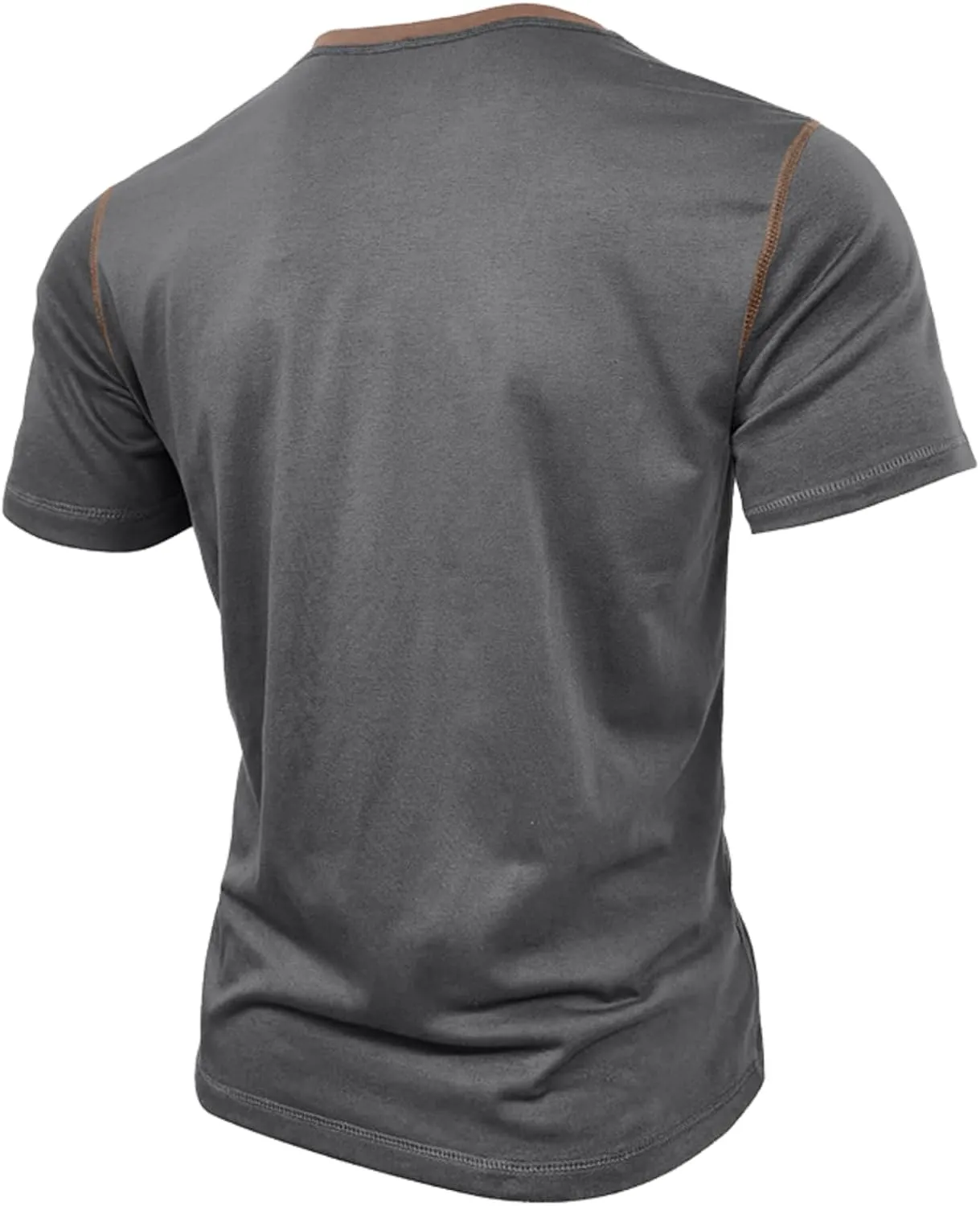 Mens Short Sleeve Shirts Casual Cotton Henley Shirts Slim Fit Summer Classic T-Shirts