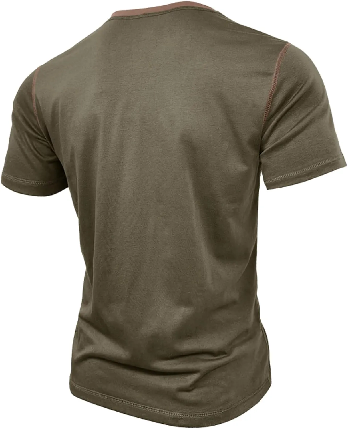 Mens Short Sleeve Shirts Casual Cotton Henley Shirts Slim Fit Summer Classic T-Shirts
