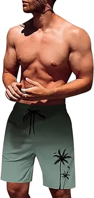 Men's Swim Trunks Quick Dry Board Shorts with Side Pockets and Mesh Lining Hawaii Beach Shorts Swimwear Bathing Suits 2025