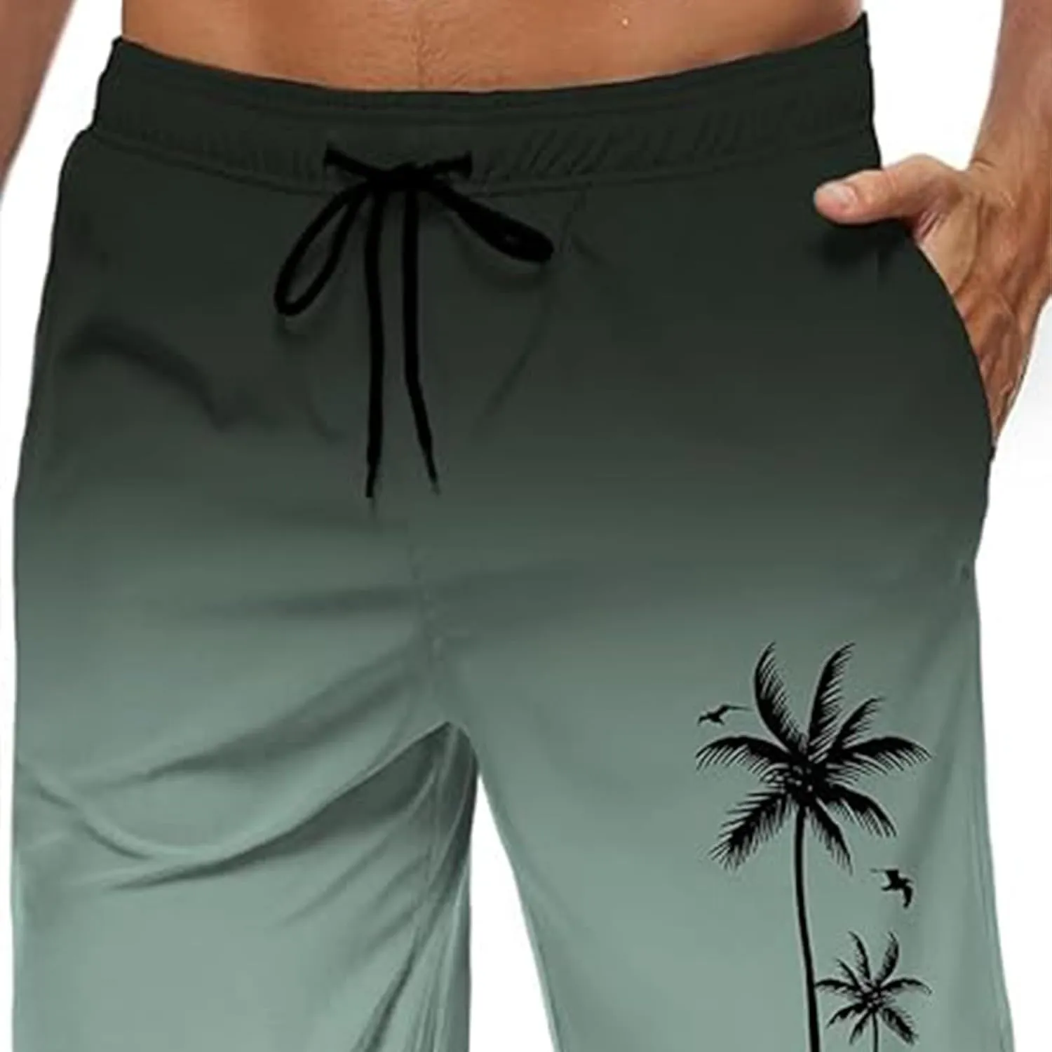 Men's Swim Trunks Quick Dry Board Shorts with Side Pockets and Mesh Lining Hawaii Beach Shorts Swimwear Bathing Suits 2025