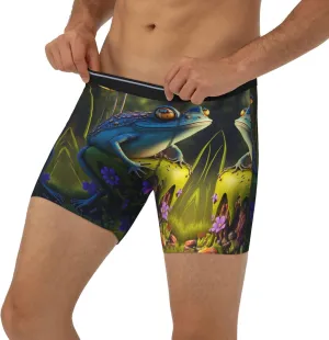Mens Underwear Boxer Briefs - Soft Breathable Cute Blue Frog Men Underwear Boxer Briefs