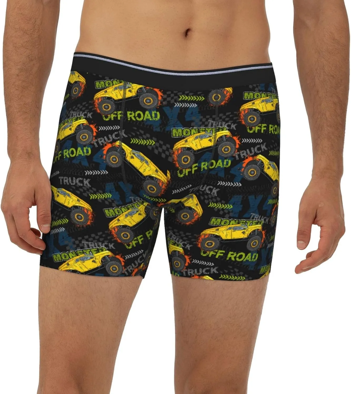 Mens Underwear Boxer Briefs - Soft Breathable Monster Truck1 Men Underwear Boxer Briefs