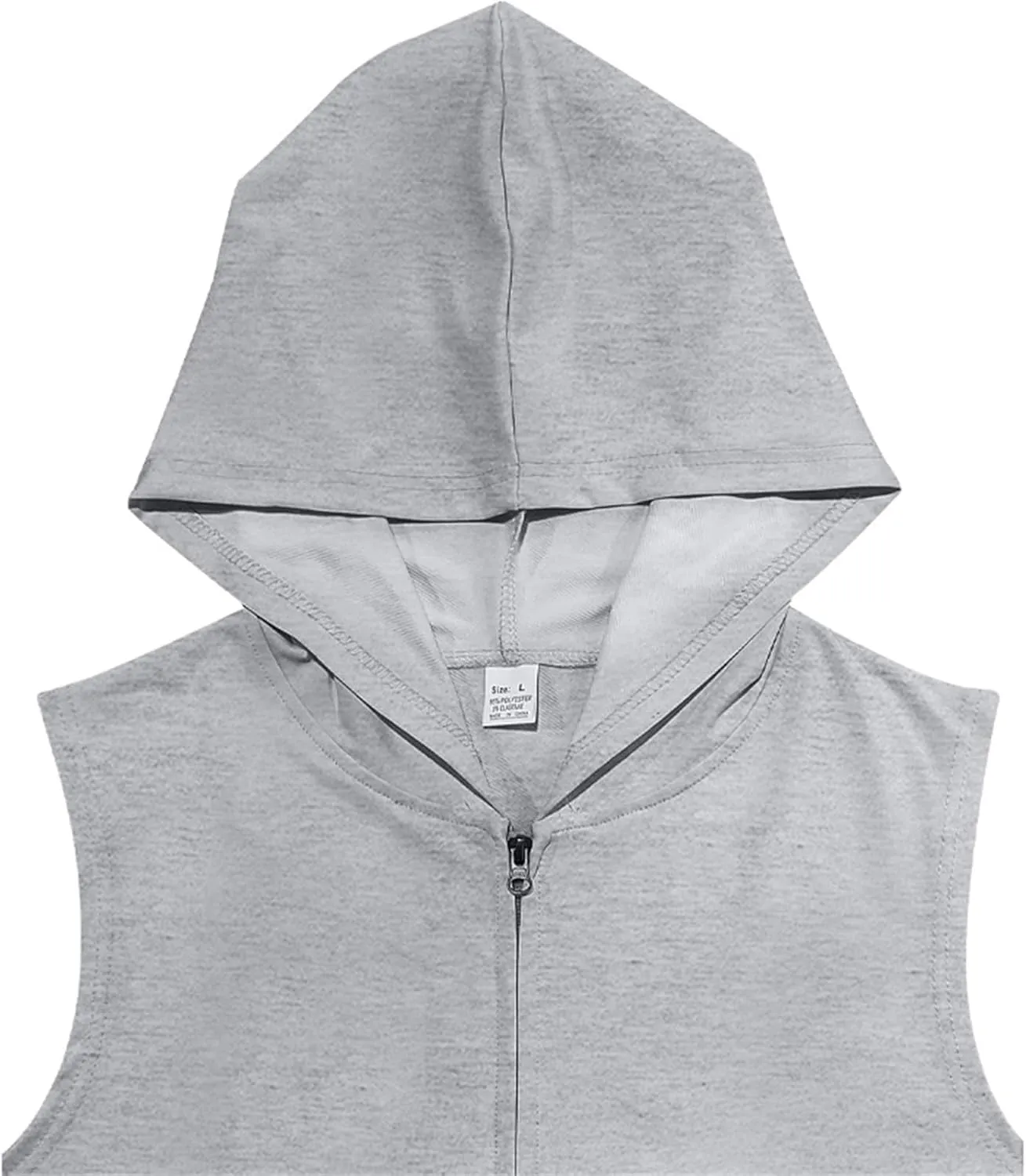 Mens Workout Hooded Tank Top Muscle Cut Off Zip Up Sleeveless Gym Shirt Loose Bodybuilding Fitness Hoodie with Pocket