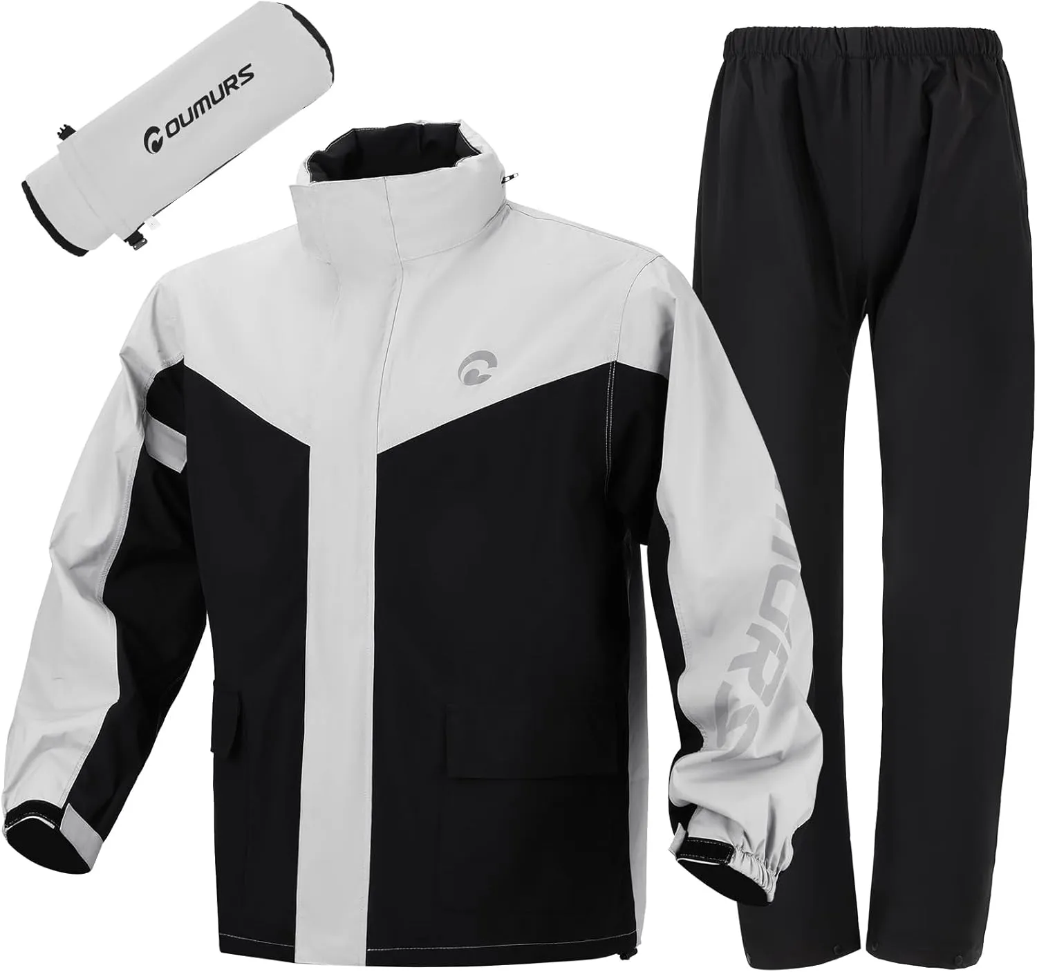 Motorcycle Rain Gear For Men & Women Waterproof Rain Suit Reflective Breathable Lightweight 2 Pieces Rainwear