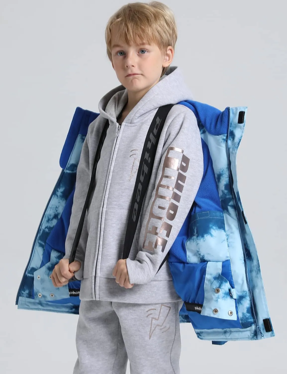 PHIBEE Big Boy's Waterproof Breathable Snowboard Ski Jacket