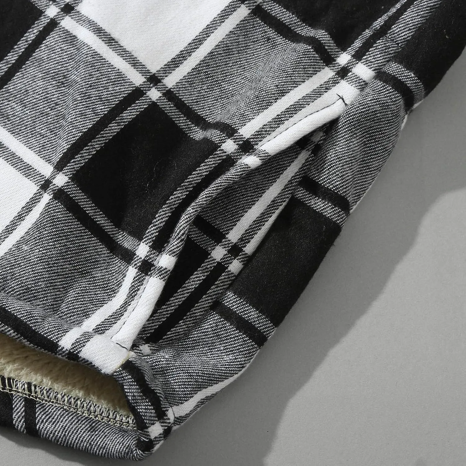 Plaid Hoodies Jackets for Men Loose Long Sleeve Fitted Button Down Lightweight Lined Button Down Padded Jackets Color