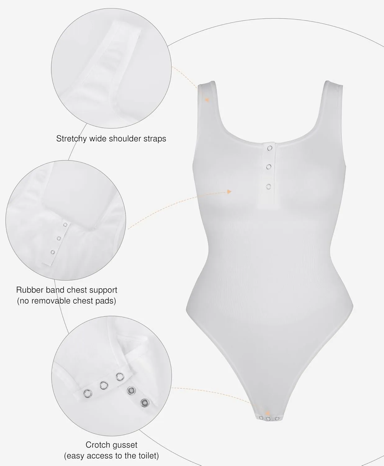 Popilush Bodysuits for Women Tummy Control Henley Going Out Shirts Button Down Body Suit Casual Thong Tank Tops