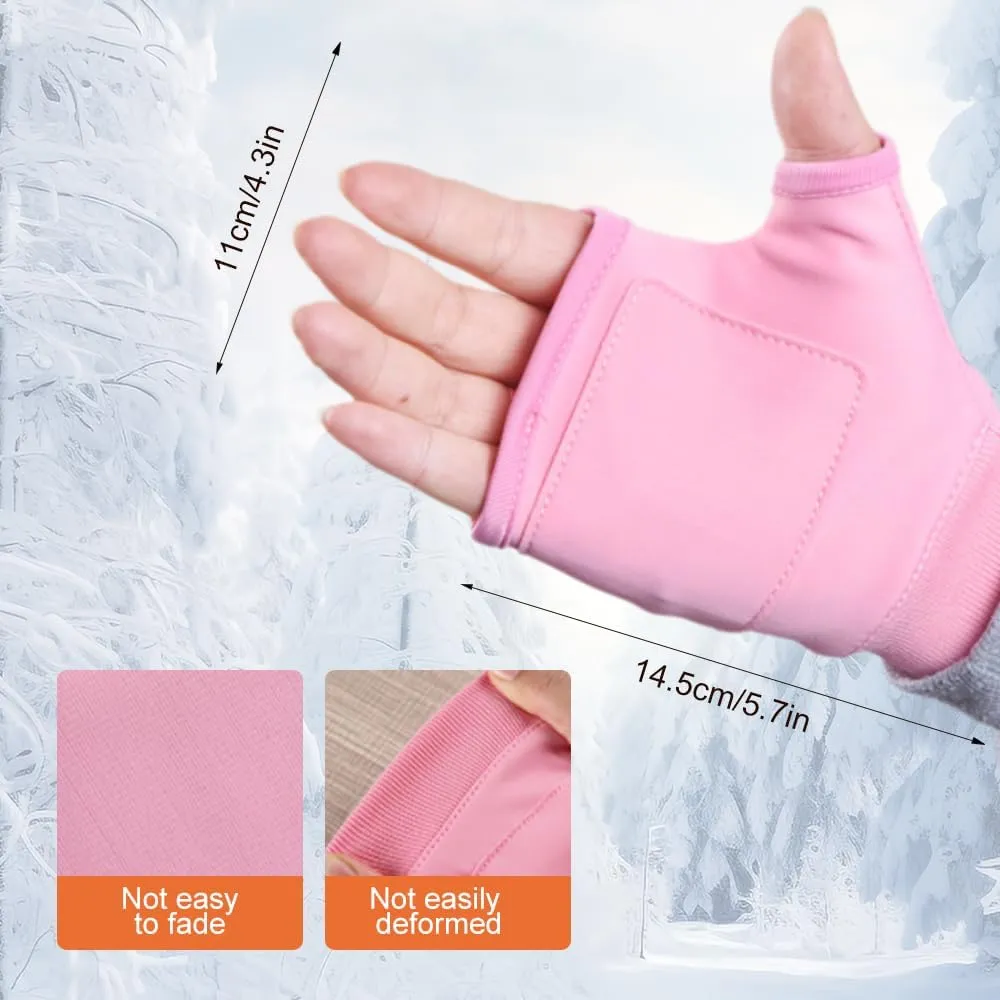 Portable Heating Gloves with Digital Display, 2025 New Smart Thermostatic Heated Fingerless Gloves, Rechargeable Adjustable Heating Gloves for Women Winter Electric Hand Warmers