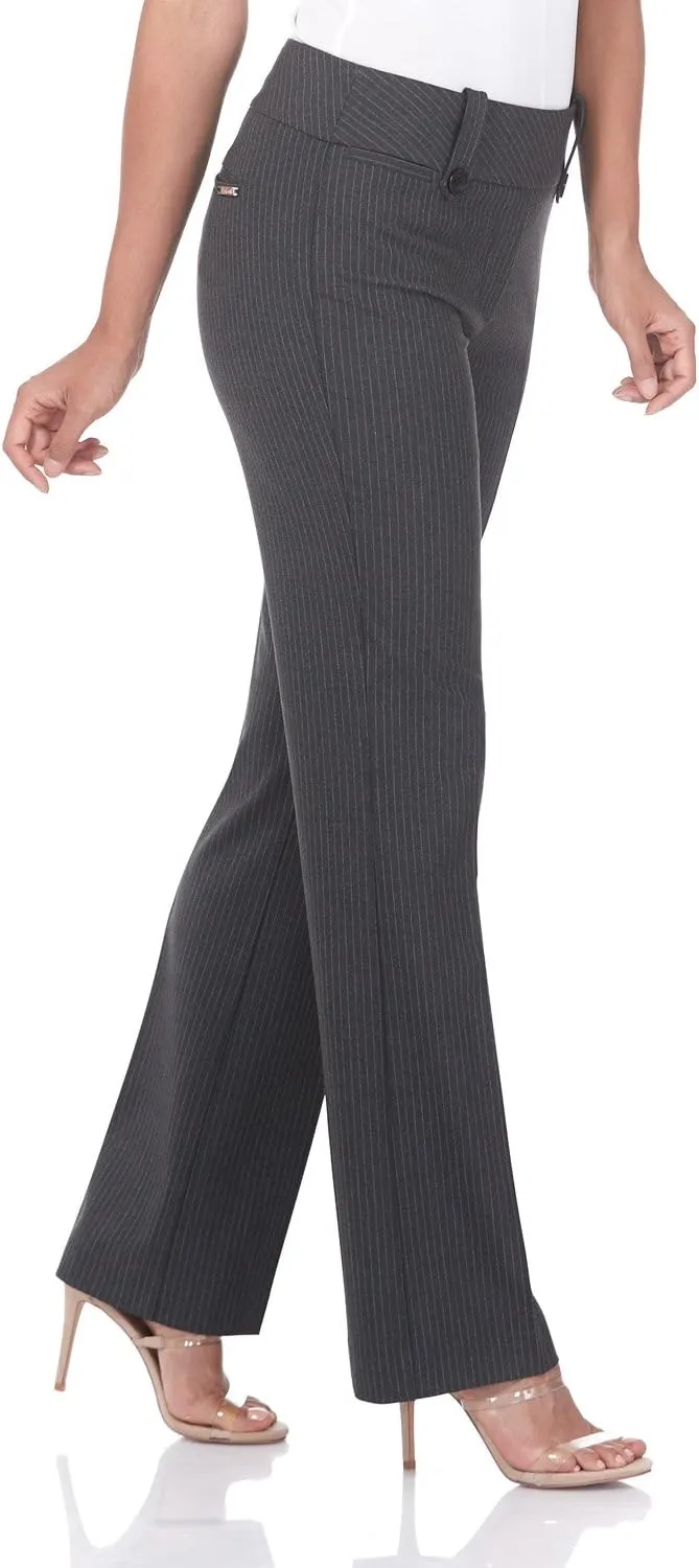 Rekucci Women's Smart Desk to Dinner Stretch Bootcut Pant w/Tummy Control
