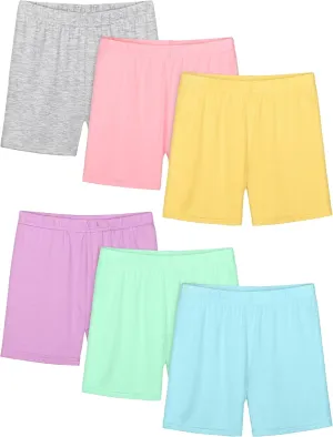 Resinta 6 Pack Girls Bike Shorts Cartwheel Shorts for Girls Toddler Under Dress Dance Short Kids Biker Shorts Multicolor