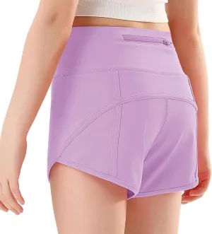 RISSCAN Girls Athletic Running Shorts Teen Girls with Back Zip Pocket Workout Quick Dry Lightweight Active Short for Kids