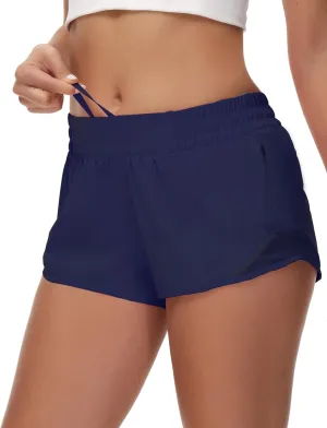 Running Shorts for Women Athletic Shorts Quick-Dry Gym with Zipper Pockets Workout Sports Shorts