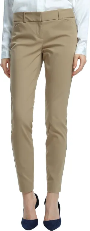 SATINATO Women's Straight Pants Stretch Slim Skinny Solid Trousers Casual Business Office