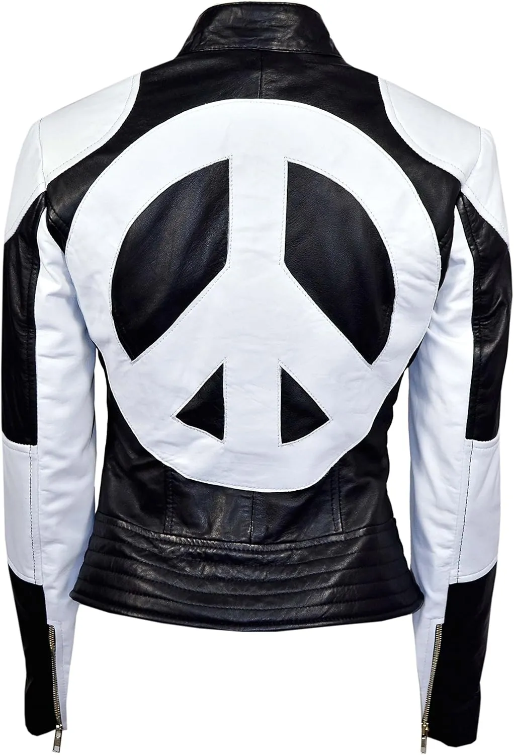 Smart Range Women's Kylie Heart Time Bomb Biker Motorcycle Leather Jacket 1067