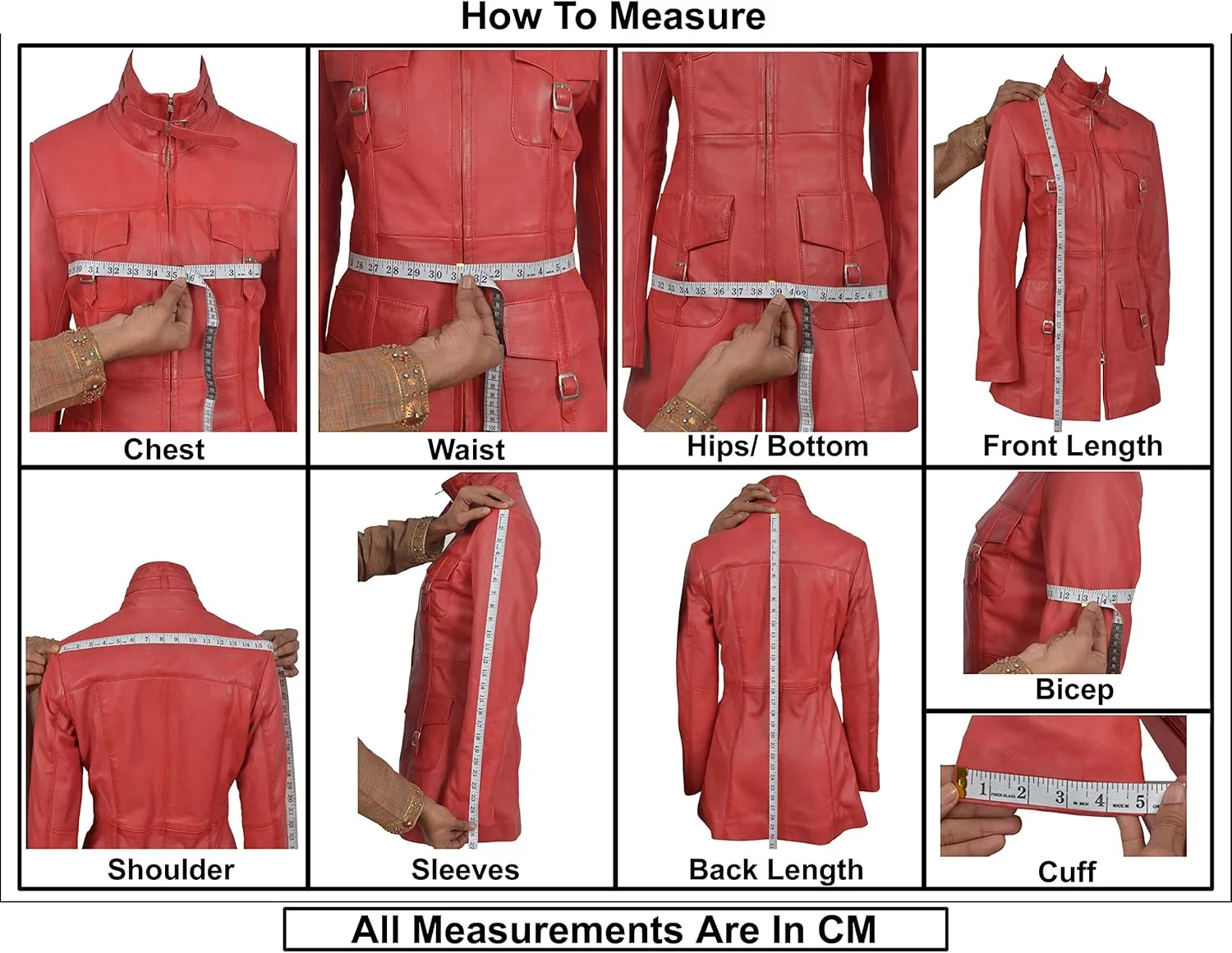 Smart Range Women's Kylie Heart Time Bomb Biker Motorcycle Leather Jacket 1067